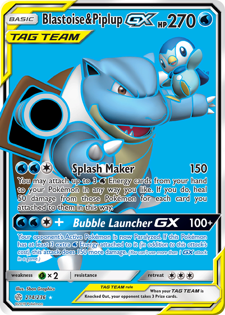 Blastoise & Piplup-GX card