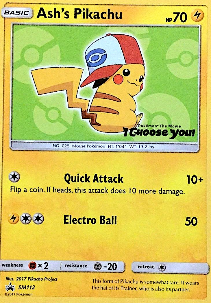 Ash's Pikachu card