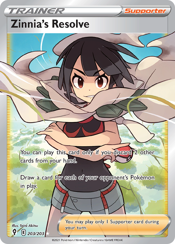 Zinnia's Resolve card